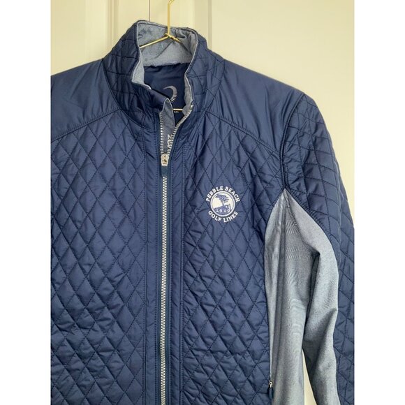 Pebble Beach Women's Quilted full zip hybrid Jacket 2 tone blue size SMALL - Picture 2 of 5